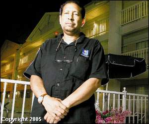 Otis Ray, who's now a hotel security guard, said he wouldn't mind putting his knowledge about operating lotteries to use, possibly as an assistant to Rebecca Paul, director of the Tennessee Lottery. In his 'numbers' days, Otis Ray had a $70,000 suite at the Coliseum, where this 2001 photo with Titans mascot T-Rac was taken.