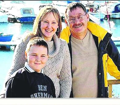 It's all gone now: Ex-British soldier Peter Kyle, who hit the lottery jackpot of £5.1 million, is seen here in an undated screen grab with his wife and son.