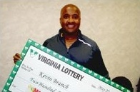 Lightning struck twice for Kevin Branch of Chesterfield, Virginia, who claimed his second $250,000 Mega Millions prize in three months.