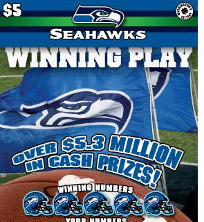 Washington's Lottery new Seahawks Winning Play game offers a top prize of $50,000.
