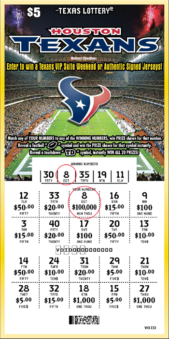 The Texas Lottery Commission announced its Houston Texans branded tickets last month. 4.5 million Texans tickets are being printed, as opposed to 12 million of the Cowboys scratch-offs. Both games start Aug. 17.